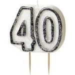 Bougie anniversaire 40 ans paillete