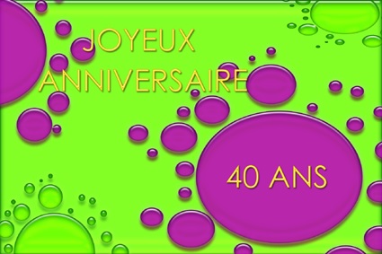 Carte anniversaire 40 ans à Imprimer - CARTES ANNIVERSAIRE IMPRIMER GRATUITE