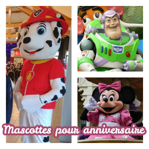 Mascote et costumes géant pour animer un anniversaire enfant 5 à 9 ans