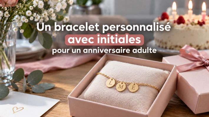 Offrir un bracelet personnalis� avec pastille initiale