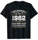 t-shirt 1982 pour anniversaire  40 ans