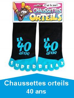 Chaussettes orteils 40 ans noir/bleu